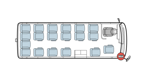 19인승 미니우등 좌석 배치도