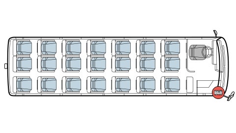 21인승 중형 우등버스 좌석 배치도