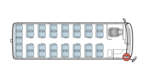33인승 중형 좌석 배치도