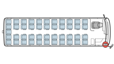 45인승 대형 좌석 배치도